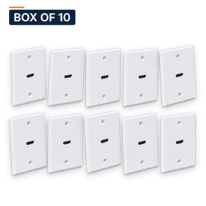 Conversions Tech Wall Plate Box of 10 ($6.29 ea) HDMI Wall Plate | 1-Gang, Built-In Coupler, White | 5125-910