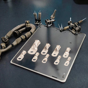 Conversions Tech COPPER Heavy Duty 6 AWG Copper Battery Lugs 5/16 Crimp Terminals with Ring Connectors Automotive Truck Electrical Cable Ends