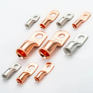Conversions Tech COPPER Heavy Duty 6 AWG Copper Battery Lugs 5/16 Crimp Terminals with Ring Connectors Automotive Truck Electrical Cable Ends