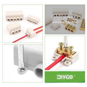 Conversions Tech High Power 1 in multiple out Cable Splicing 60A/400V 1-6mm2 Wire Connector Screw Wiring Terminal Block 80A/1000V 2.5-16mm2