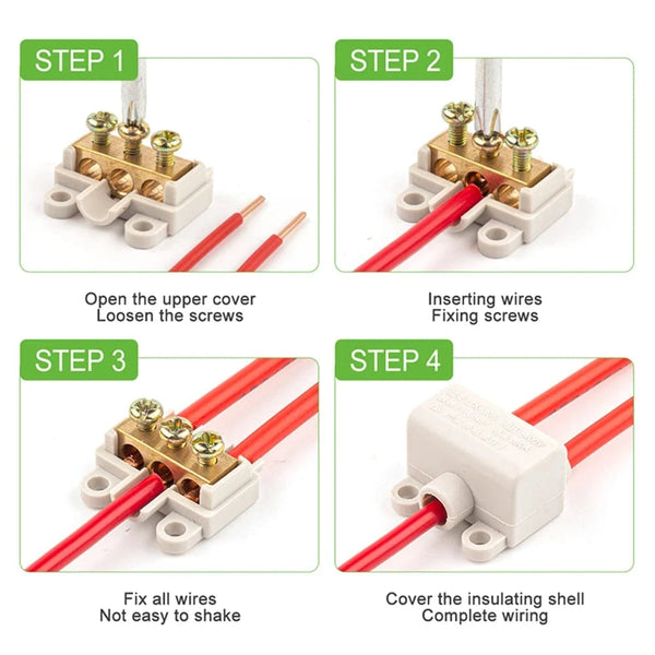 Conversions Tech High Power 1 in multiple out Cable Splicing 60A/400V 1-6mm2 Wire Connector Screw Wiring Terminal Block 80A/1000V 2.5-16mm2