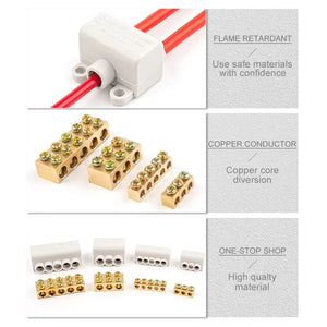 Conversions Tech High Power 1 in multiple out Cable Splicing 60A/400V 1-6mm2 Wire Connector Screw Wiring Terminal Block 80A/1000V 2.5-16mm2
