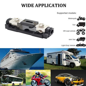 Conversions Tech 12-24V DC / 30A ~ 500A High Voltage Waterproof Fuse Inline ANL Fuse Block Holder Premium Automobile Fuse Components for Boat RV