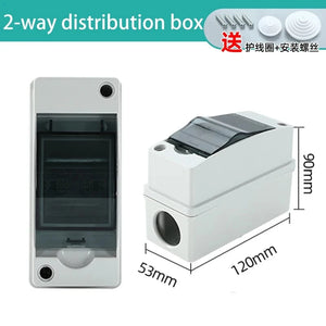 Conversions Tech 80*50*19mm / HT-2WAY HT 2/5/8/12/15/18/24 WAY Series Junction Box PC Plastic Outdoor Electrical IP65 Waterproof Dustproof Distribution Switch Box