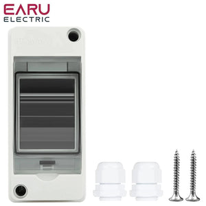 Conversions Tech HT-2 IP65 Waterproof Distribution Breaker Box Panel Installation 2 WAY PC ABS Plastic Outdoor Electrical MCB Solar Junction Box