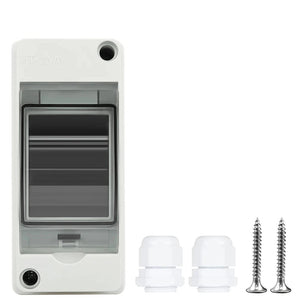 Conversions Tech HT-2 IP65 Waterproof Distribution Breaker Box Panel Installation 2 WAY PC ABS Plastic Outdoor Electrical MCB Solar Junction Box
