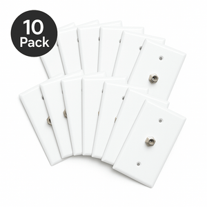 Okta® Wall Plates Installer 10-Pack — F81 Coax Wall Plates (Single-Port, White)