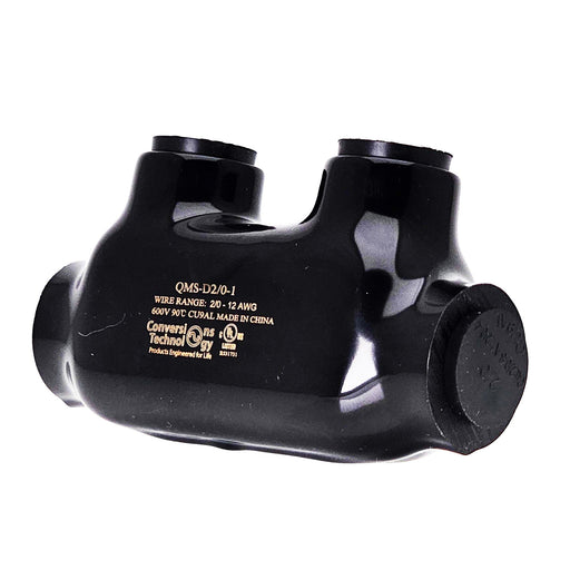 Conversions Technology Insulated Inline Splice 6 AWG - 2/0 AWG  Black UL Listed