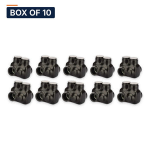 Conversions Tech Wire & Cable > Building Wire Box of 10 ($14.99 ea) Insulated Multi-Tap Connector 2-Port 6 AWG–250 MCM Offset Entry | PBTD-2-250 Equivalent