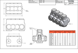 Conversions Technology Insulated Tap Connectors 2 port Dual-side Entry (6 AWG-350MCM )