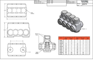 Conversions Technology Insulated Tap Connectors 2 port Dual-side Entry (6 AWG-350MCM )