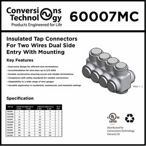 Conversions Tech Insulated Tap Connectors 2 port Dual-side Entry (6 AWG-350MCM )