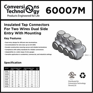 Conversions Tech Insulated Tap Connectors 2 port Dual-side Entry (6 AWG-350MCM )