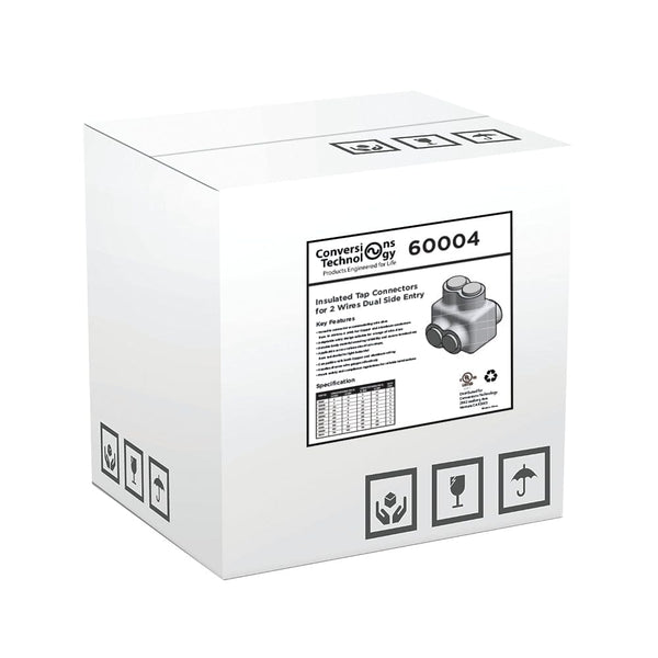 Conversions Technology Insulated Tap Connectors for Two Wires Dual-Side Entry Min 6 Max 3/0 - 2 Ports