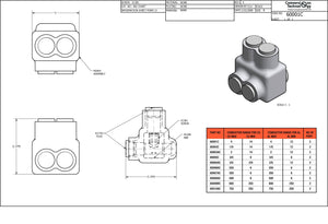 Conversions Technology Insulated Tap Connectors For Two Wires Single Side Entry 4 AWG 2 Port