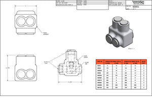 Conversions Technology Insulated Tap Connectors For Two Wires Single Side Entry 4 AWG 2 Port