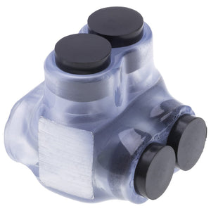 Conversions Technology Clear Insulated Tap Connectors For Two Wires Single Side Entry 4 AWG 2 Port