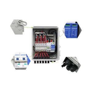 Conversions Technology IP65 Rated 6 in 1 out 6 600V 1000V DC Solar PV Combiner Box