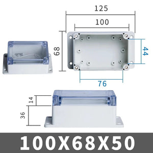 Conversions Tech FTE100-68-50 IP67 Plastic Transparent Waterproof Enclosure Box Electronic Project Outdoor Instrument Electrical Project Box Junction Housing
