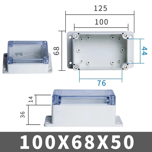 Conversions Tech FTE100-68-50 IP67 Plastic Transparent Waterproof Enclosure Box Electronic Project Outdoor Instrument Electrical Project Box Junction Housing