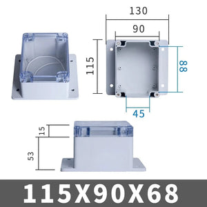 Conversions Tech FTE115-90-68 IP67 Plastic Transparent Waterproof Enclosure Box Electronic Project Outdoor Instrument Electrical Project Box Junction Housing