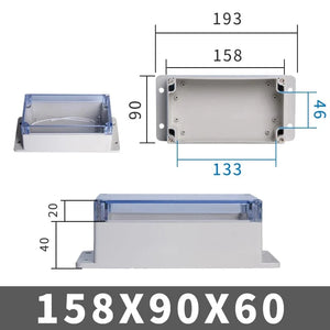 Conversions Tech FTE158-90-60 IP67 Plastic Transparent Waterproof Enclosure Box Electronic Project Outdoor Instrument Electrical Project Box Junction Housing