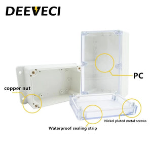 Conversions Tech IP67 Plastic Transparent Waterproof Enclosure Box Electronic Project Outdoor Instrument Electrical Project Box Junction Housing