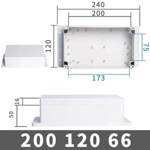 Conversions Tech FE200-120-66 IP67 Waterproof Enclosure Plastic Box Electronic Project Outdoor Instrument Electrical Project Box Junction Housing with ears