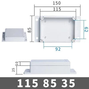 Conversions Tech FE115-85-35 IP67 Waterproof Enclosure Plastic Box Electronic Project Outdoor Instrument Electrical Project Box Junction Housing with ears