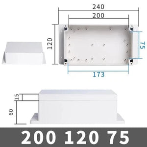 Conversions Tech FE200-120-75 IP67 Waterproof Enclosure Plastic Box Electronic Project Outdoor Instrument Electrical Project Box Junction Housing with ears
