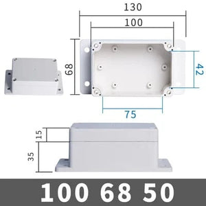 Conversions Tech FE100-68-50 IP67 Waterproof Enclosure Plastic Box Electronic Project Outdoor Instrument Electrical Project Box Junction Housing with ears