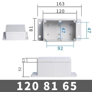 Conversions Tech FE120-81-65 IP67 Waterproof Enclosure Plastic Box Electronic Project Outdoor Instrument Electrical Project Box Junction Housing with ears