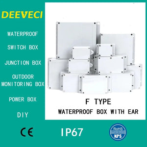 Conversions Tech IP67 Waterproof Enclosure Plastic Box Electronic Project Outdoor Instrument Electrical Project Box Junction Housing with ears