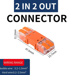 Conversions Tech CMK-642(2 in 2 out) / 10Pcs / Line Connector|Male Female Insert JINH 10Pcs CMK 64 Quick Lever Wire Connectors 2/3 In and 2/3 Out for Compact Plug Male Female Terminals Universal Blocks