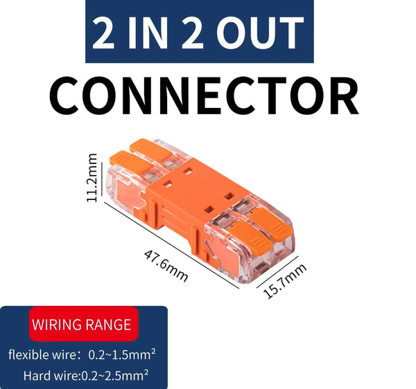 Conversions Tech CMK-642(2 in 2 out) / 10Pcs / Line Connector|Male Female Insert JINH 10Pcs CMK 64 Quick Lever Wire Connectors 2/3 In and 2/3 Out for Compact Plug Male Female Terminals Universal Blocks