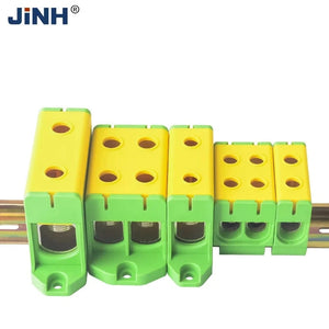 Conversions Tech JINH JHT5 16mm² Aluminum Distribution Block Din Rail Cable 1 in Multiple Out Universal Connector Terminal Block Box