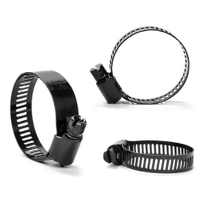 Conversions Tech JUIDINTO 1~5pcs Adjustable Hose Clips Pipe Clamp Black Stainless Steel 6~216mm Worm Gear Hose Clamps for Water Gas Pipes