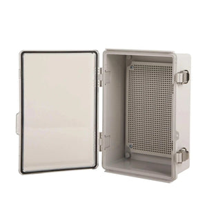 Conversions Tech 290*190*140mm Junction Box, Hinged Cover Stainless Steel Latch IP67 Waterproof Plastic Enclosure for Electrical Project with Mounting Plate