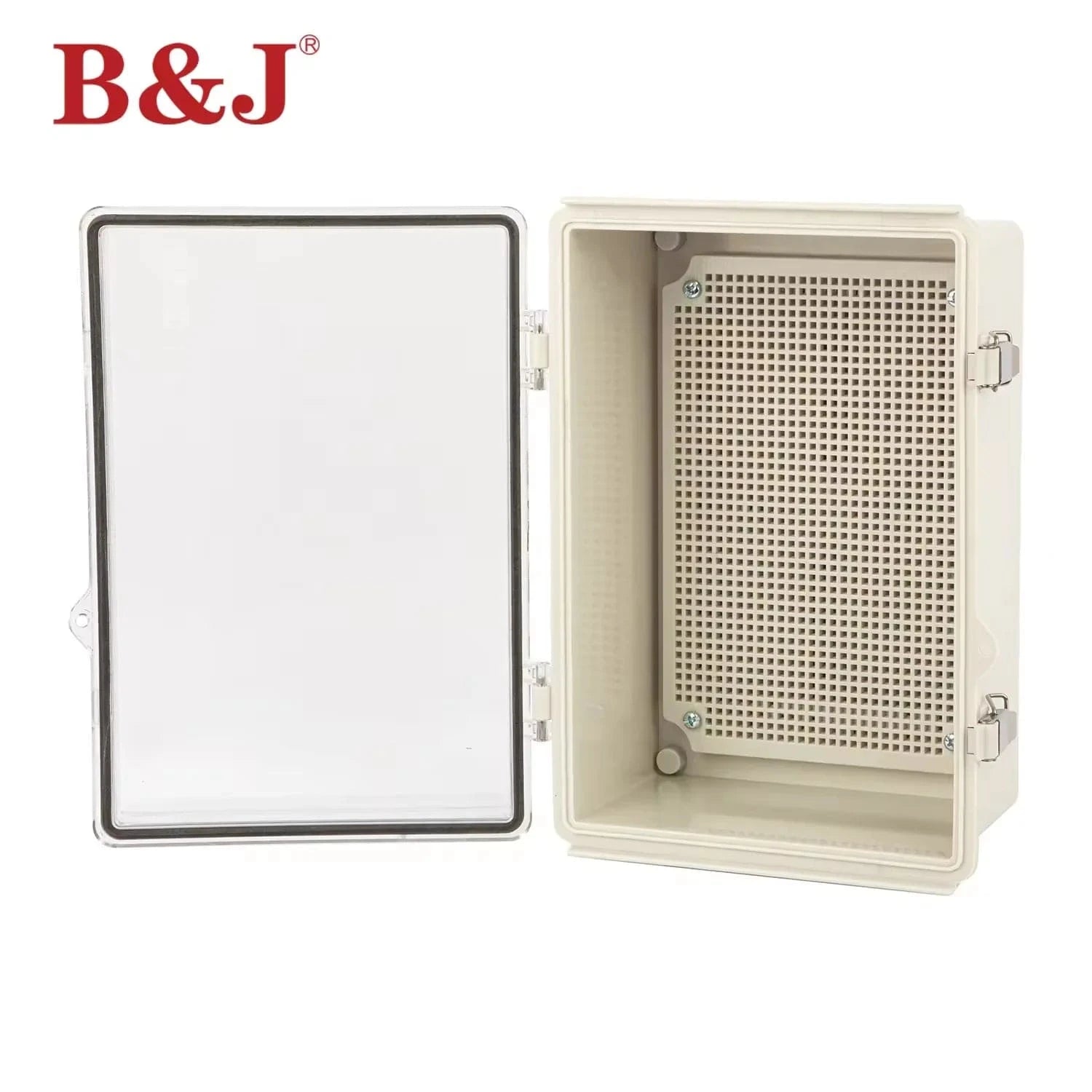 Junction Box, Hinged Cover Stainless Steel Latch IP67 Waterproof Plast ...