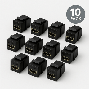 Conversions Technology Keystone Keystone Insert  |  HDMI Coupler Jack,  Black 10 Pack