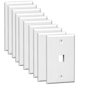 Conversions Tech Keystone Wall Plate, 1 Hole, 1-Gang, White 10 Pack