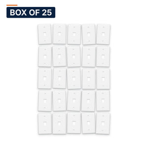 Conversions Tech Wall Plates Box of 25 ($1.84 ea) Keystone Wall Plate, 1-Port, 1-Gang, White | Single Gang Faceplate for Cat6, HDMI, Coax Inserts | 5125-701