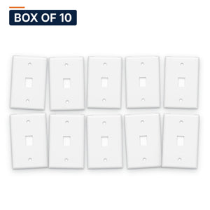Conversions Tech Wall Plates Box of 10 ($1.99 ea) Keystone Wall Plate, 1-Port, 1-Gang, White | Single Gang Faceplate for Cat6, HDMI, Coax Inserts | 5125-701