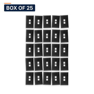 Conversions Tech Wall Plates Box of 25 ($1.84 ea) Keystone Wall Plate, 2-Port, 1-Gang, Black | Single Gang Faceplate for Cat6, HDMI, Coax Inserts | 5125-902
