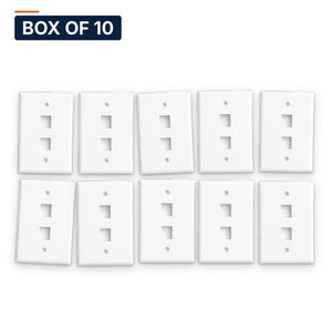 Conversions Tech Wall Plates Box of 10 ($1.99 ea) Keystone Wall Plate, 2-Port, 1-Gang, White | Single Gang Faceplate for Cat6, HDMI, Coax Inserts | 5125-702