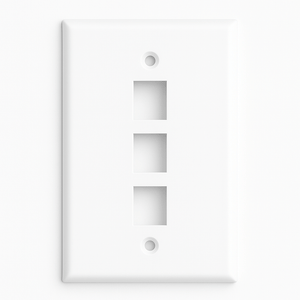 Conversions Technology Keystone Keystone Wall Plate  |  3 Hole,  1-Gang,  White