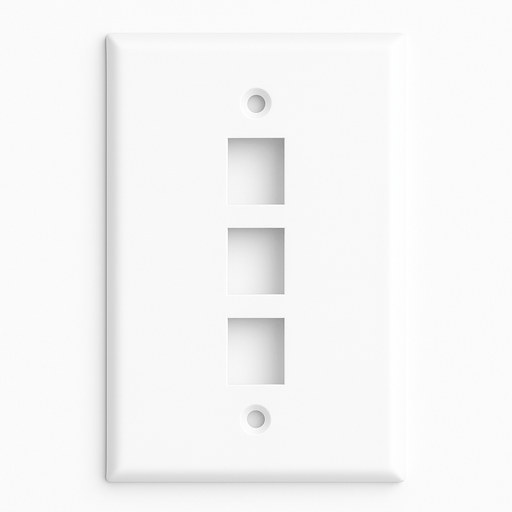 Conversions Technology Keystone Keystone Wall Plate  |  3 Hole,  1-Gang,  White
