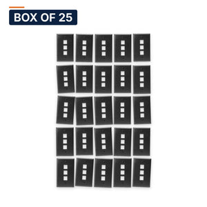 Conversions Tech Wall Plates Box of 25 ($1.84 ea) Keystone Wall Plate, 3-Port, 1-Gang, Black | Single Gang Faceplate for Cat6, HDMI, Coax Inserts | 5125-903