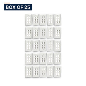 Conversions Tech Wall Plates Box of 25 ($1.84 ea) Keystone Wall Plate, 6-Port, 1-Gang, White | Single Gang Faceplate for Cat6, HDMI, Coax Inserts | 5125-706
