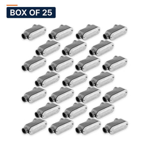 Conversions Tech Electrical > Conduit Fittings > Conduit Bodies Box of 25 ($2.00 ea) LB Conduit Body 1/2 in. Set-Screw, EMT, Copper-Free Aluminum, with Cover & Gasket | 677-30001